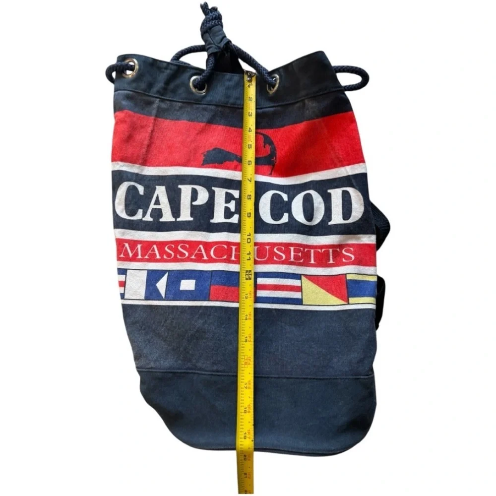 Cape Cod Massachusetts Red and Blue Drawstring Bag